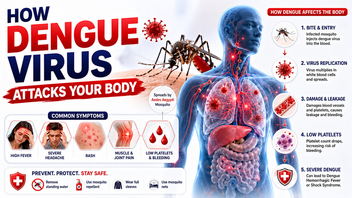 Dengue Me Platelets Kyu Girte Hai? | How Dengue Virus Attacks Your Body