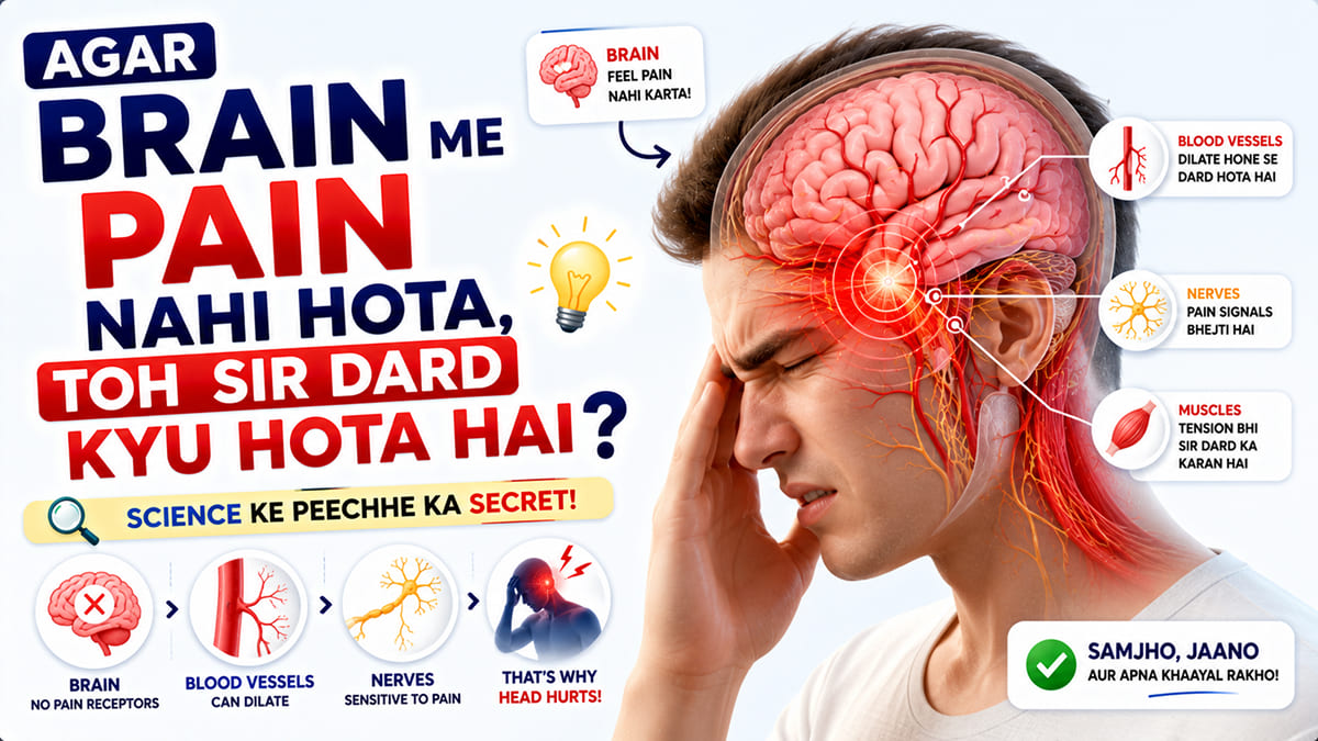 Agar brain me pain nahi hota, toh sir dard kyu hota hai?
