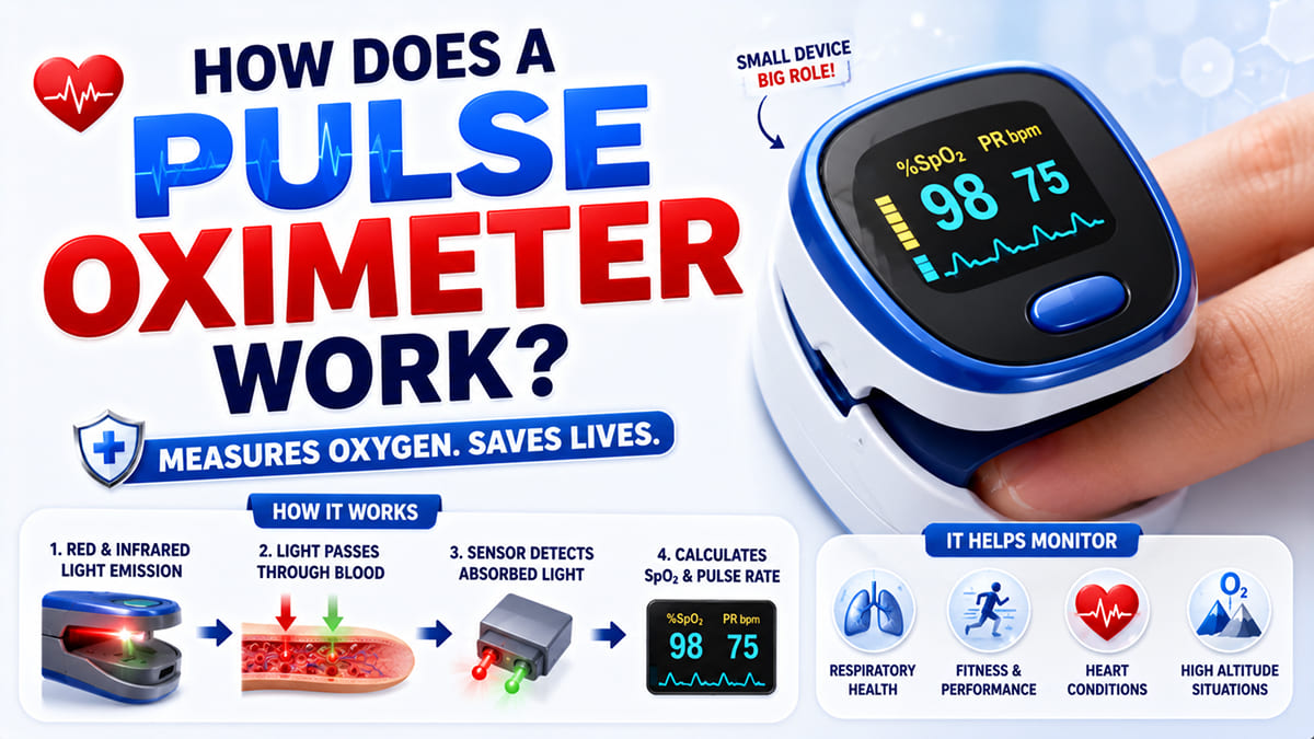 Pulse Oximeter Kaise Kaam Karta Hai? | SpO2 & Oxygen Saturation (3D Animation)