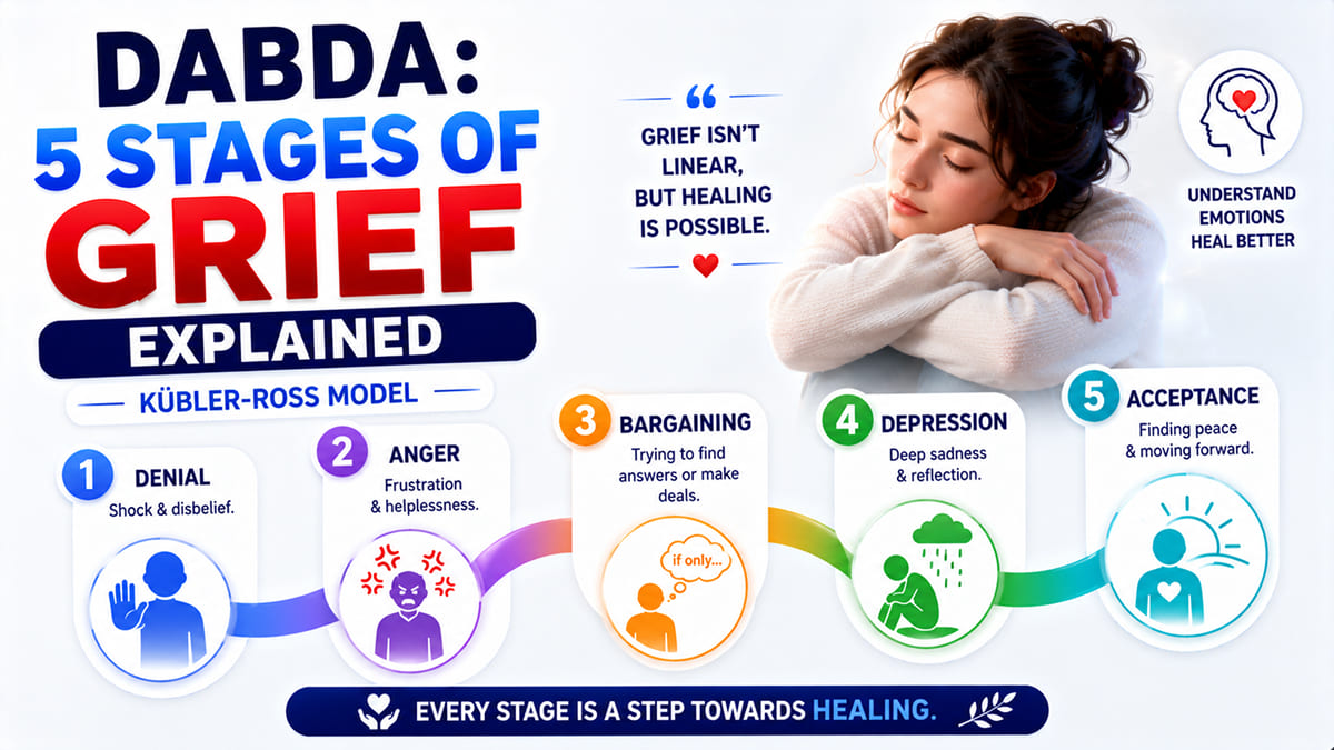DABDA: 5 Stages of Grief Explained | Kübler-Ross Model (3D Animation)