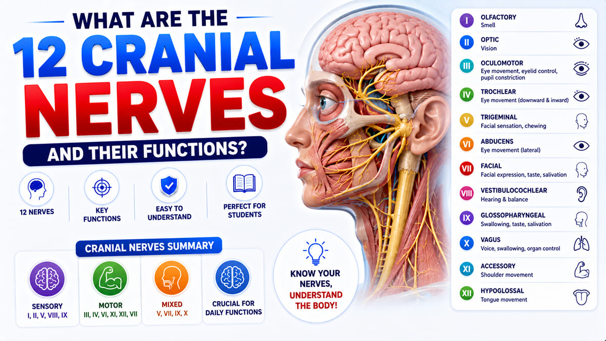 12 Cranial Nerves in 50 Seconds! | 3D Anatomy Cheat Sheet