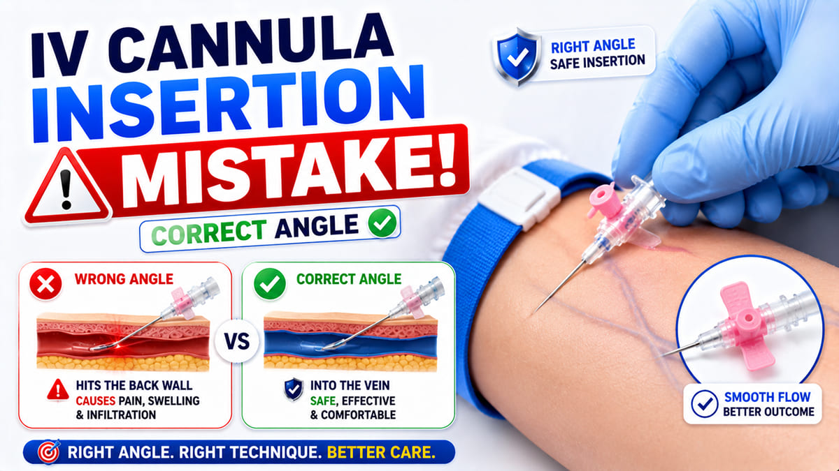 IV Cannula Insertion Mistake! | Correct Angle