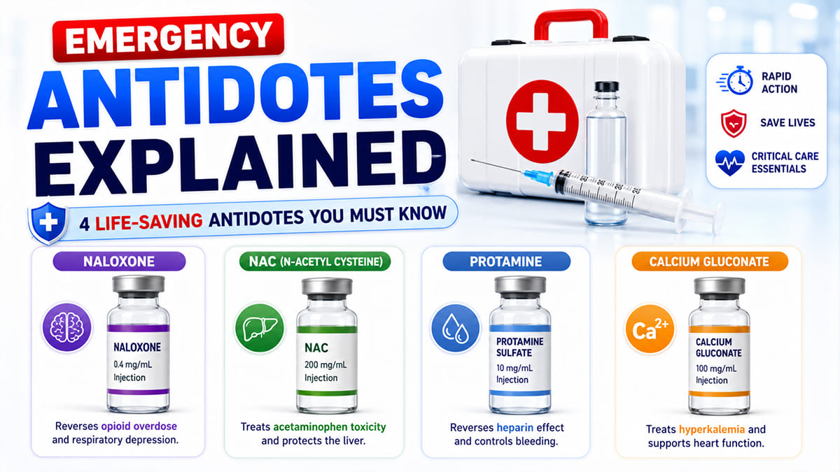 Emergency Antidotes Explained in 3D | Naloxone, NAC, Protamine, Calcium Gluconate
